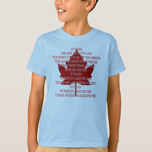 Camiseta Kid's Canada Anhim Jersey Souvenir Canadá Shirt (Frente)