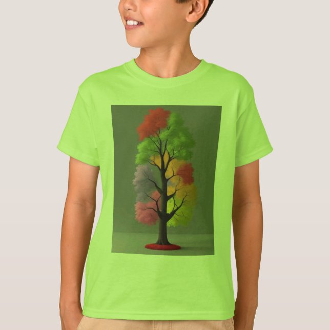 Camiseta "Kids' Cartoon Tree Jersey - Design divertido e di (Frente)