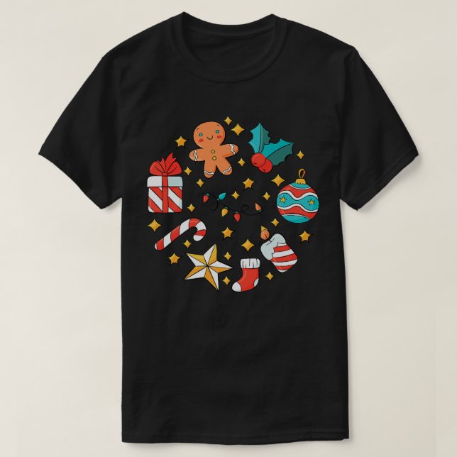 Camiseta Kids Christmas Cookie tee festive gingerbread cand (Frente do Design)