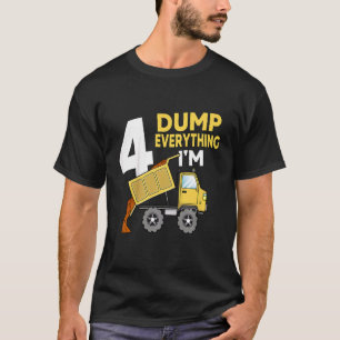 Camiseta Kids Construction Truck 4th Birday 4 Year Old Bo