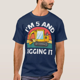 Camiseta Kids Construction Truck 5 Aniversário De 5 Anos D