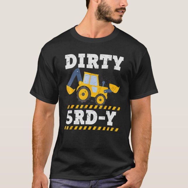 Camiseta Kids Construction Truck 5rd Birthday Boy Excavator (Frente)