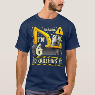 Camiseta Kids Construction Truck 6 Aniversário De 6 Anos D