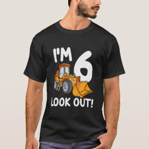 Camiseta Kids Construction Truck 6 Birthday Boy 6 Seis Bul