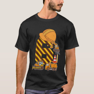 Camiseta Kids Construction Truck 6 Birthday Boy Excavator
