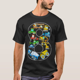 Camiseta Kids Construction Truck 8º Aniversário 8º Aniversá