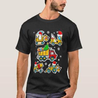 Camiseta Kids Construction Vehicle Christmas Crane Truck Sa
