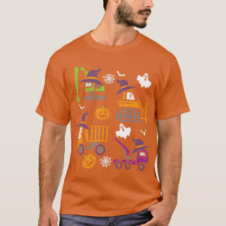 Camiseta Kids Construction Vehicle Halloween Crane Truck