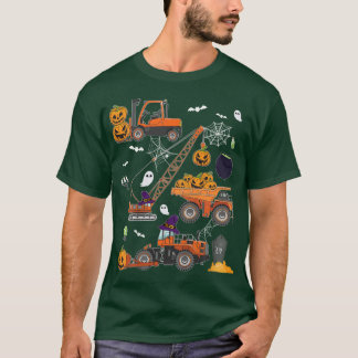 Camiseta Kids Construction Vehicle Halloween Crane Truck
