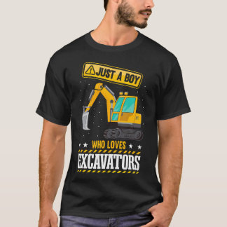 Camiseta Kids Construction Vehicle Just A Boy Who Loves Exc