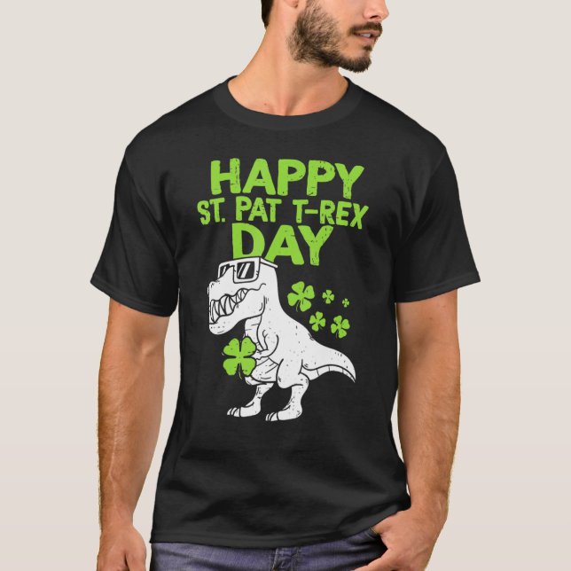 Camiseta Kids Cool Happy St. Pat-trex Day St. Patricks Day  (Frente)
