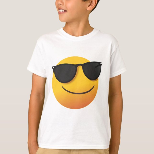 Camiseta Kids Cool Smiley T-Shirt Fun Emoji Graphic Design (Frente)