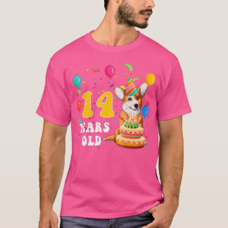 Camiseta Kids Cute 14 Years Old Corgi Dog Lover 14th Birthd