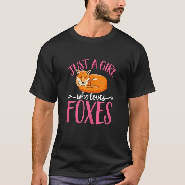Camiseta Kids Cute Foxes Just A Girl Who Loves Foxes (Frente)