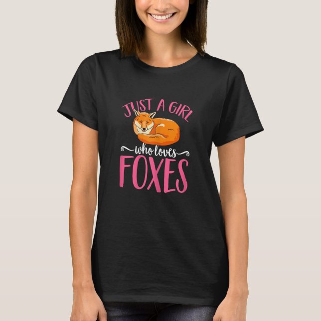 Camiseta Kids Cute Foxes Just A Girl Who Loves Foxes (Frente)