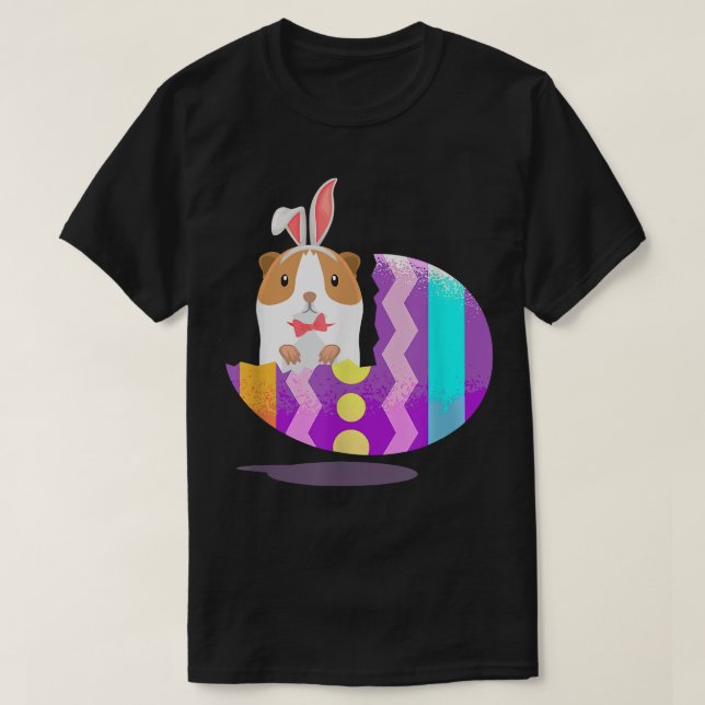 Camiseta Kids Cute Guinea Pig Eggs Hunting Funny Pastel Eas (Frente do Design)