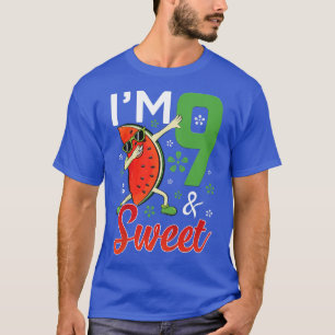 Camiseta Kids Cute I'm 9 Years Old & Sweet Dabbing Watermel
