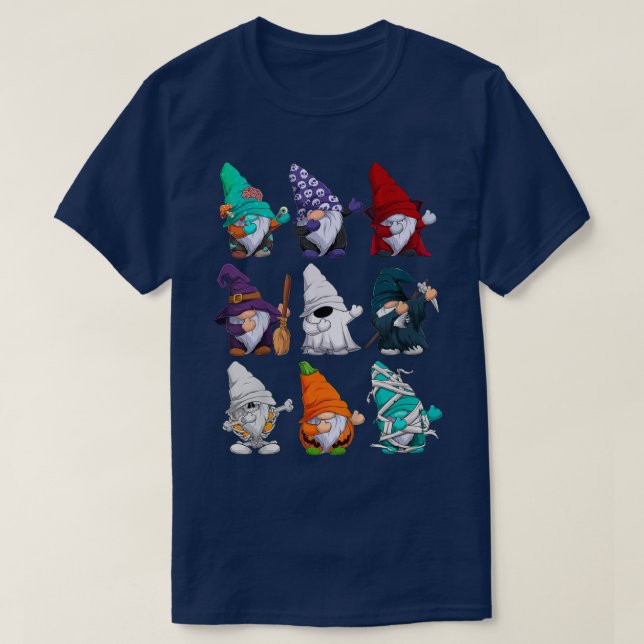 Camiseta Kids Dabbing Gnomes Boys Skeleton Zombie Scary Pum (Frente do Design)
