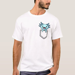Camiseta Kids De Salamandra Do Axolotl Azul