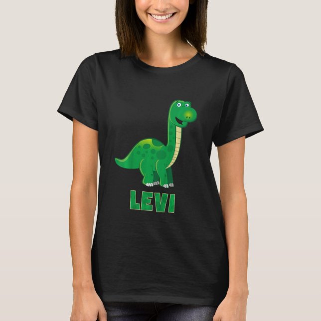 Camiseta Kids Dino dinossaur name Levi (Frente)