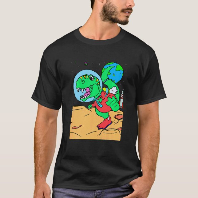 Camiseta Kids Dino Planet & Dinosaurs In Space (Frente)