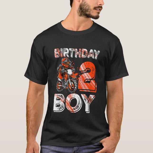 Camiseta Kids Dirt Bike 2nd Birthday  Dirtbike Motorcycle   (Frente)