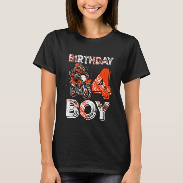 Camiseta Kids Dirt Bike 4th Birday Dirtbike (Frente)