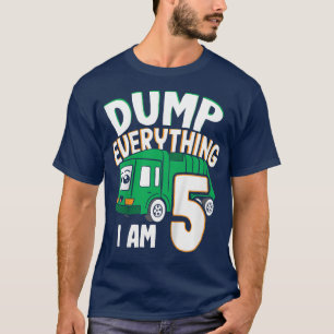 Camiseta Kids Dump Everything Im 5 - Boy 5th Birthday Trash