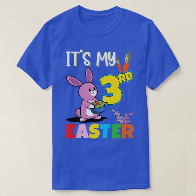 Camiseta Kids Easter Egg Hunt 3rd Birthday Cute Easter Bunn (Frente do Design)
