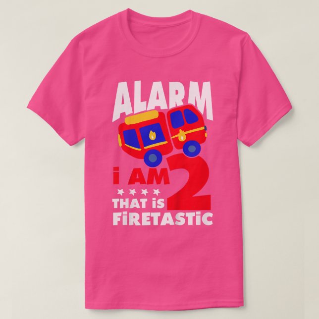 Camiseta Kids Fire Department 2nd Birthday - Fire Truck 2nd (Frente do Design)