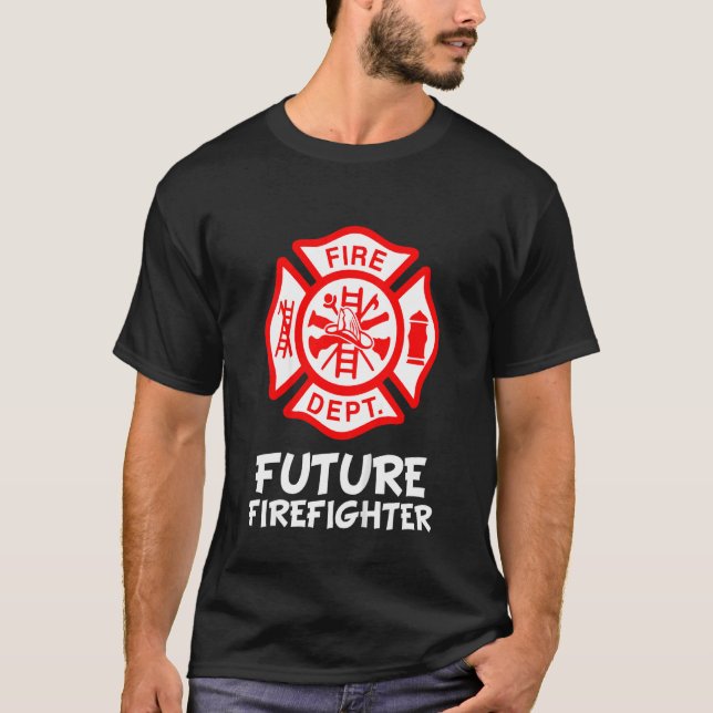 Camiseta Kids Fire Department Fireman - Símbolo Fireman Fut (Frente)