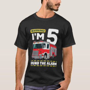 Camiseta Kids Fire Truck, 15 anos, 5 Birthda