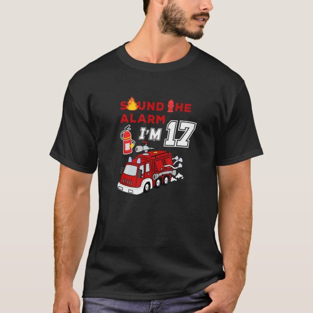 Camiseta Kids Fire Truck 17 Aniversário do Bombeiro 17 Yea (Frente)