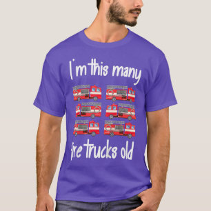 Camiseta Kids Fire Truck Birthday 6 Years Old 6th Birthday