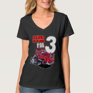 Camiseta Kids Fire Truck Eu tenho 3 anos Bombeiro 3º Bi
