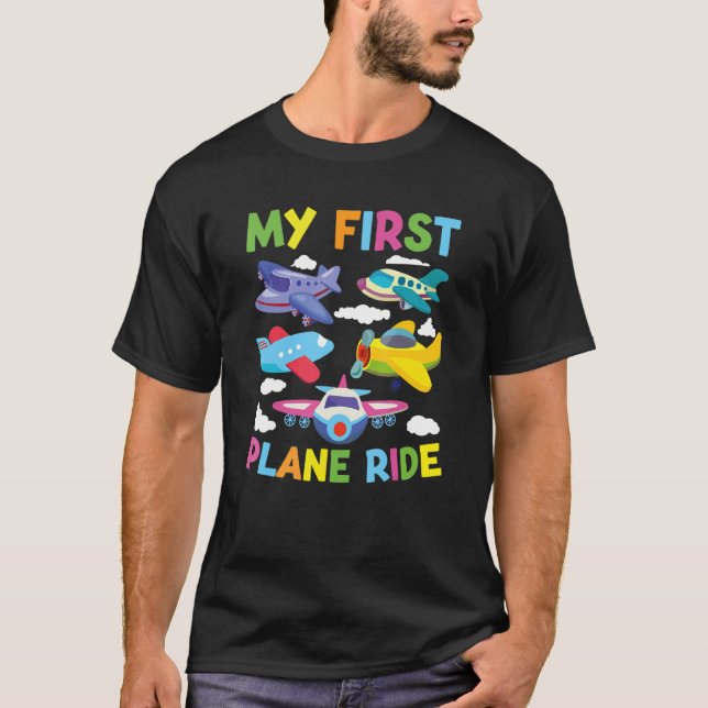 Camiseta Kids First Time Flying My First Airplane Ride Boys (Frente)
