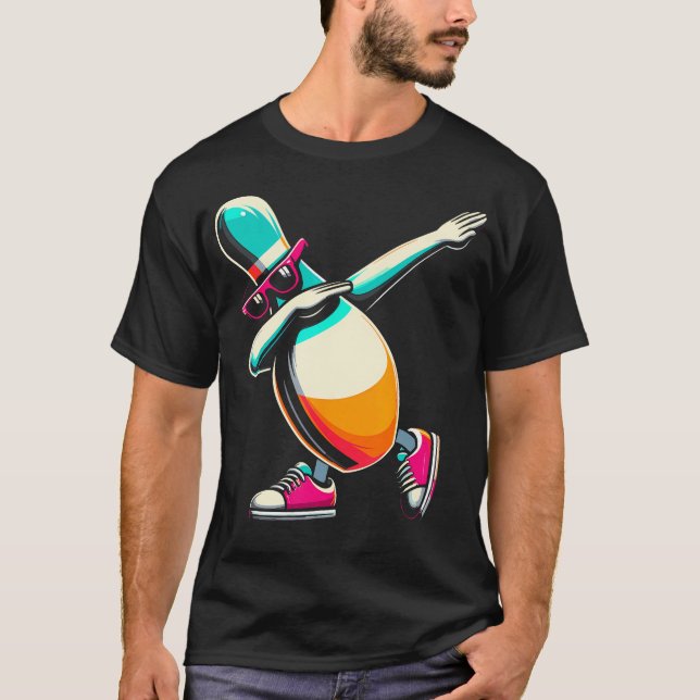Camiseta Kids Funny Bowling Tee Bowling Pin Dabbing Dab Bow (Frente)