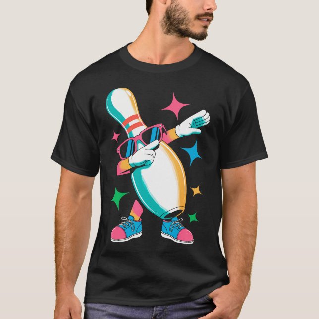 Camiseta Kids Funny Bowling Tee Bowling Pin Dabbing Dab Bow (Frente)