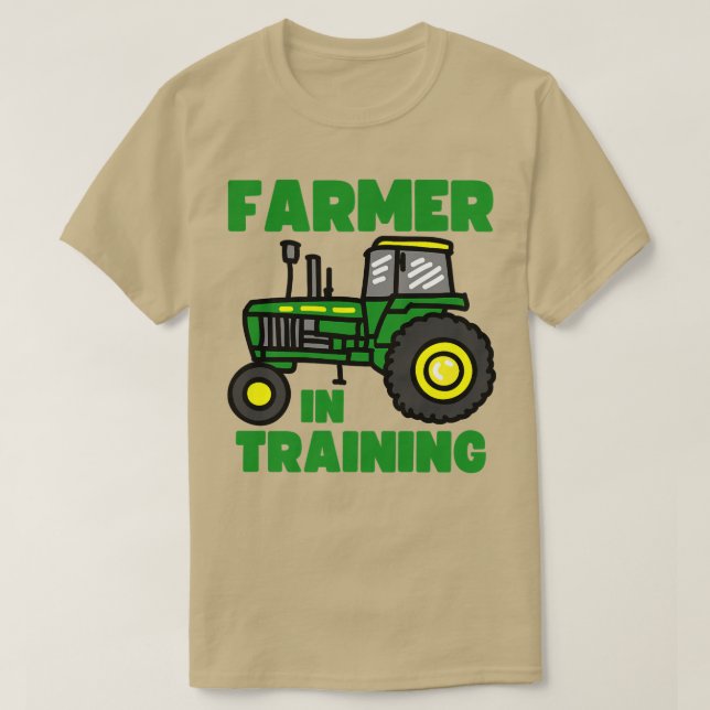 Camiseta Kids Funny Tractor Boy Farmer In Training Farming  (Frente do Design)