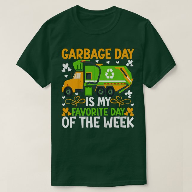 Camiseta Kids Garbage Day Garbage Truck Costume For Boys To (Frente do Design)