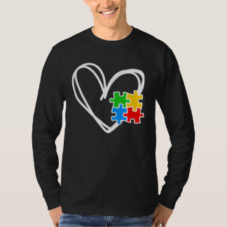 Camiseta Kids Girls Heart Autism Awareness Puzzle AutismTod