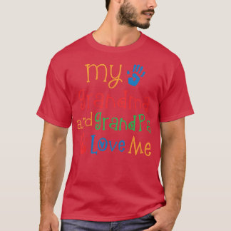 Camiseta Kids Grandma And Grandpa Love Me  Grandchild Tee 