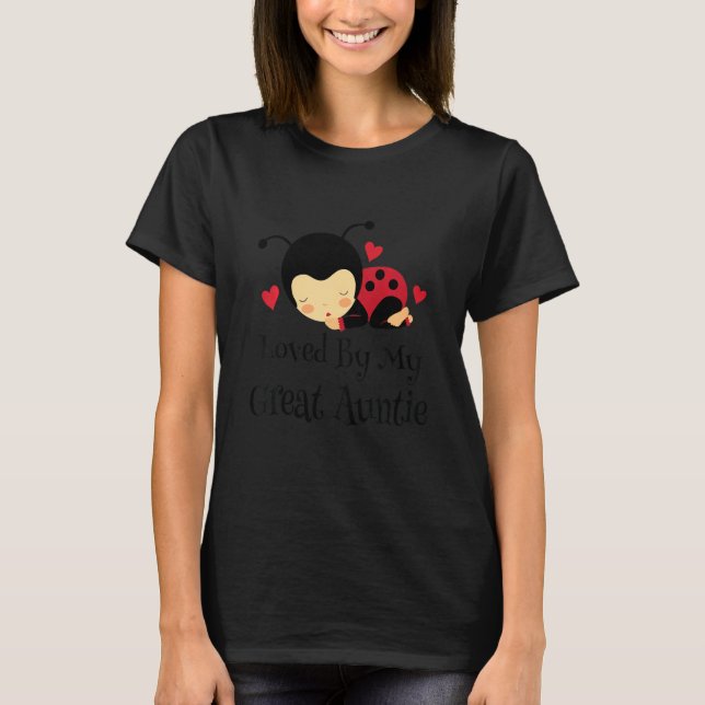 Camiseta Kids Great Auntie Grand Niece Ladybug (Frente)