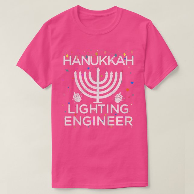 Camiseta Kids Hanukkah Lighting Engenheiro judeu Menorah Li (Frente do Design)