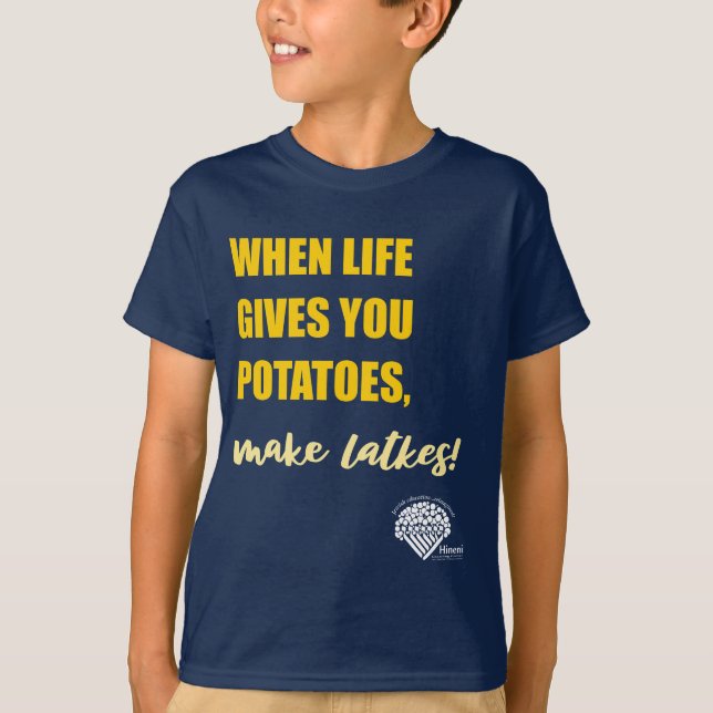 Camiseta Kids' Hanukkah Shirt - "Make latkes" (Frente)