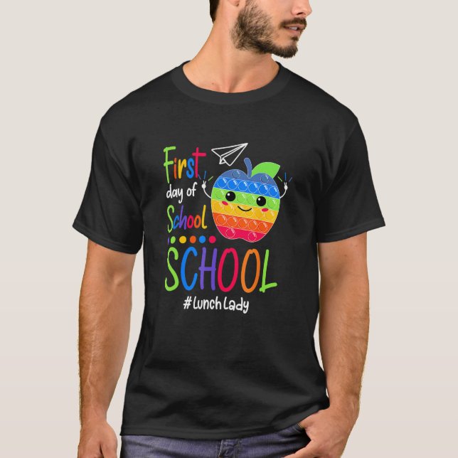 Camiseta Kids Happy First Day Of School Lunch Lady Pop It (Frente)