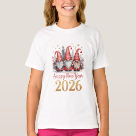 Camiseta Kids Happy New Year 2026 Gnomes T-Shirt