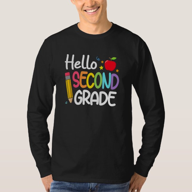 Camiseta Kids Hello Second Grade First Day Of School Teache (Frente)