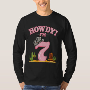 Camiseta Kids Howdy Cowgirl 7 Birthday Western Country