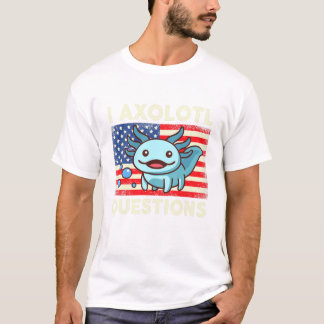 Camiseta Kids I Axolotl Questions Boys Girl American Flag S